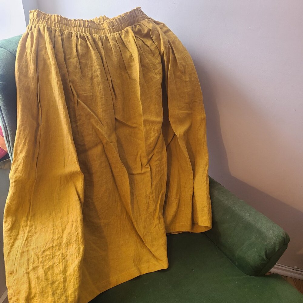 Pyne and Smith Linen Skirt in "Butter" - Picture 2 of 4
